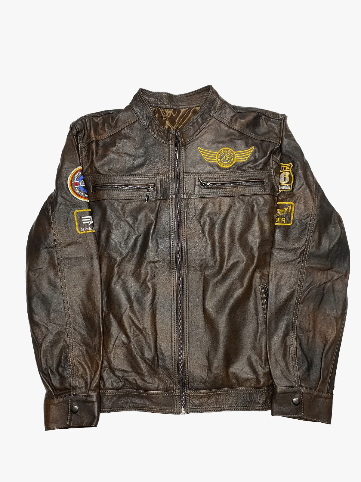 Chaqueta Cuero Café