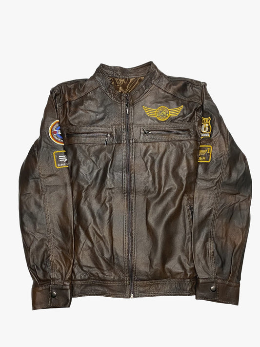 Chaqueta Cuero Café